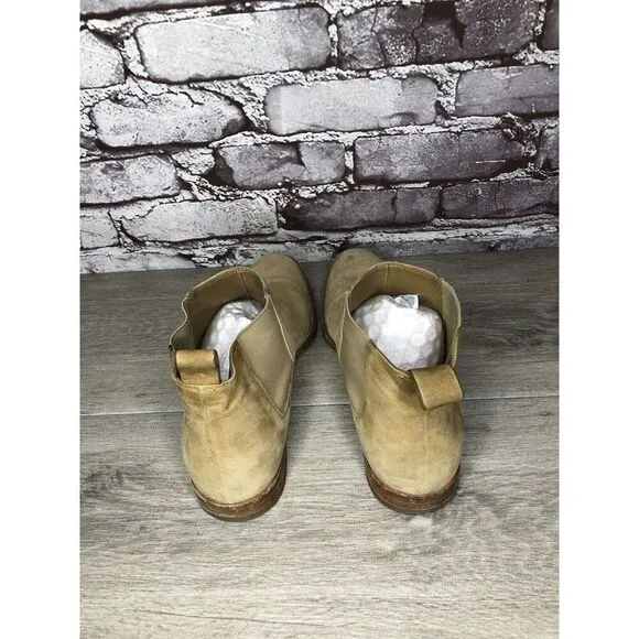 JENNI KAYNE Beige Suede Leather Casual Ankle Chelsea Boots Women Sz 38.5EU/8M US
