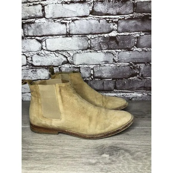 JENNI KAYNE Beige Suede Leather Casual Ankle Chelsea Boots Women Sz 38.5EU/8M US