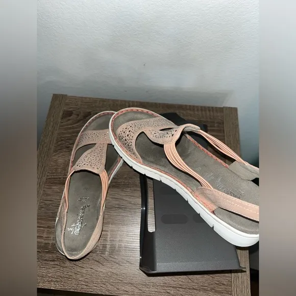 Jenny Damen Korsika-Sport Relax Sole Active Cushioned Velcro Bling Sandals Sz 9