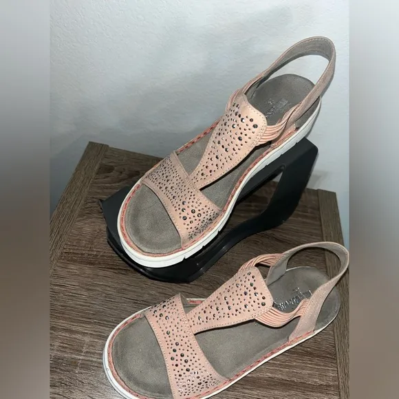 Jenny Damen Korsika-Sport Relax Sole Active Cushioned Velcro Bling Sandals Sz 9