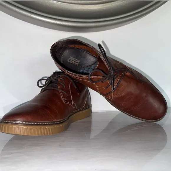 Johnston &amp; Murphy Brown Leather Chukka Boots Men’s 11.5M