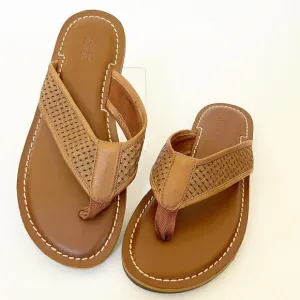 Johnston &amp; Murphy Men's Norris Laser-Weave Flip-Flops Sandals Sz 9M‎ Brown