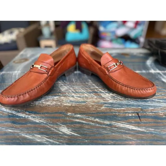 Johnston &amp; Murphy Tan Leather Slip On Shoes 9.5, SUPER soft leather, Bit Loafer