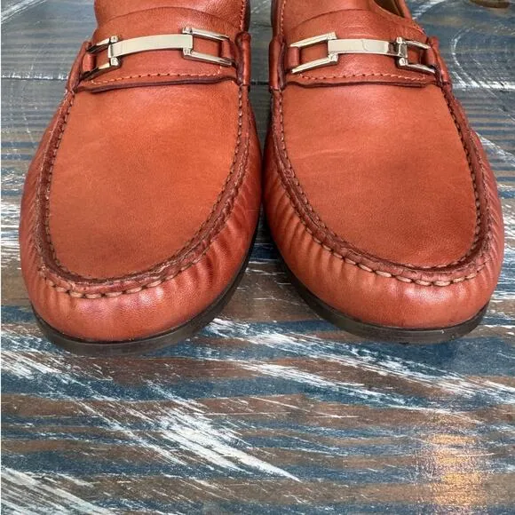 Johnston &amp; Murphy Tan Leather Slip On Shoes 9.5, SUPER soft leather, Bit Loafer