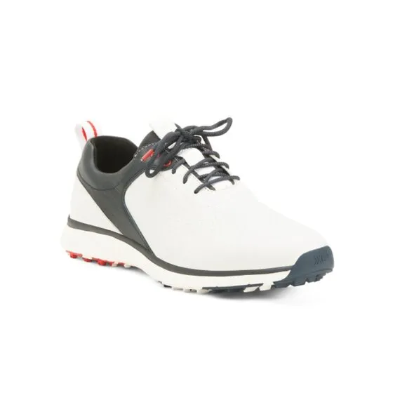 JOHNSTON AND MURPHY White/navy Men's Waterproof S1 Luxe Hybrid Golf Shoes