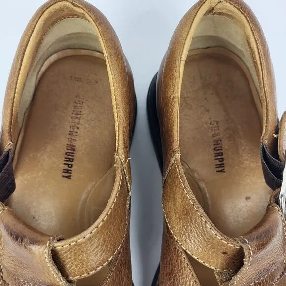 Johnston Murphy Men's Fisherman Sandals 10 M Brown Soft Pebbled Leather Shoes