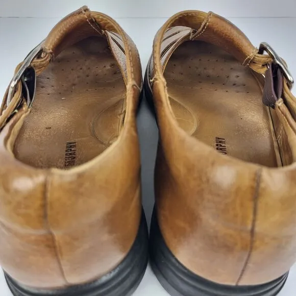 Johnston Murphy Men's Fisherman Sandals 10 M Brown Soft Pebbled Leather Shoes