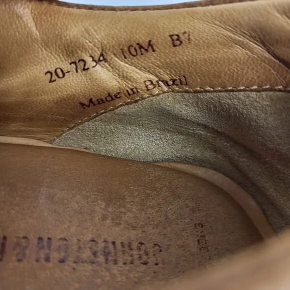 Johnston Murphy Men's Fisherman Sandals 10 M Brown Soft Pebbled Leather Shoes