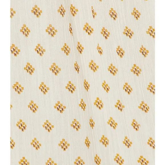 Joie Lesse Midi Dress in Porcelain‎ Multi White Size Large Smocked
