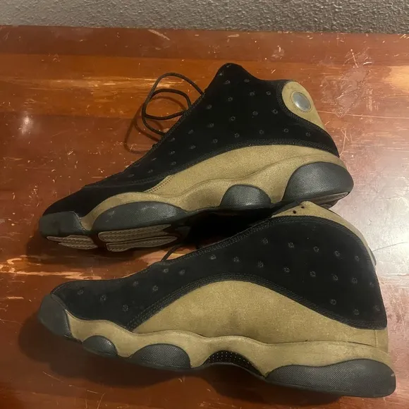 Jordan Athletic Shoes Black and Olive Retro 13 Olive Original