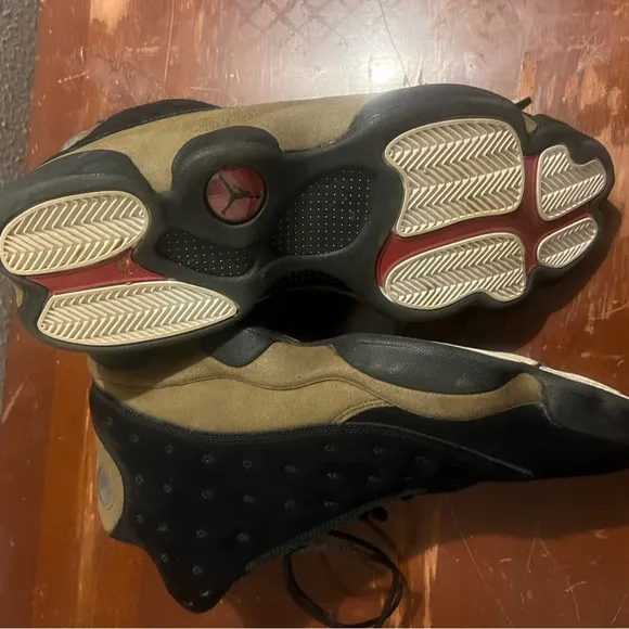 Jordan Athletic Shoes Black and Olive Retro 13 Olive Original