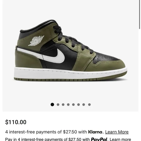 Jordan Kids Black and Green Sneakers