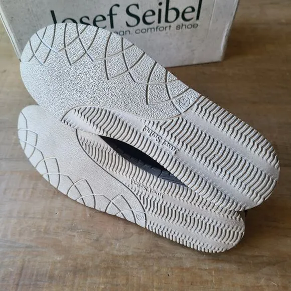 Josef Seibel Sofie 26 Flat Black Leather Summer Sneaker Shoes Womens Size EU 42