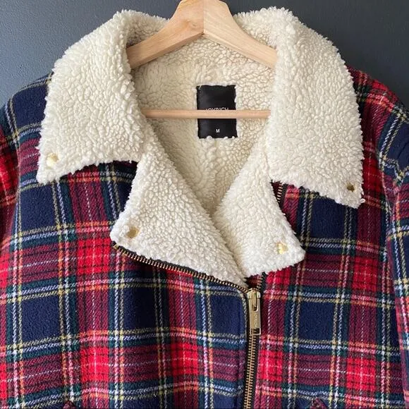 Joyrich Plaid Sherpa Wool Jacket Sz Medium