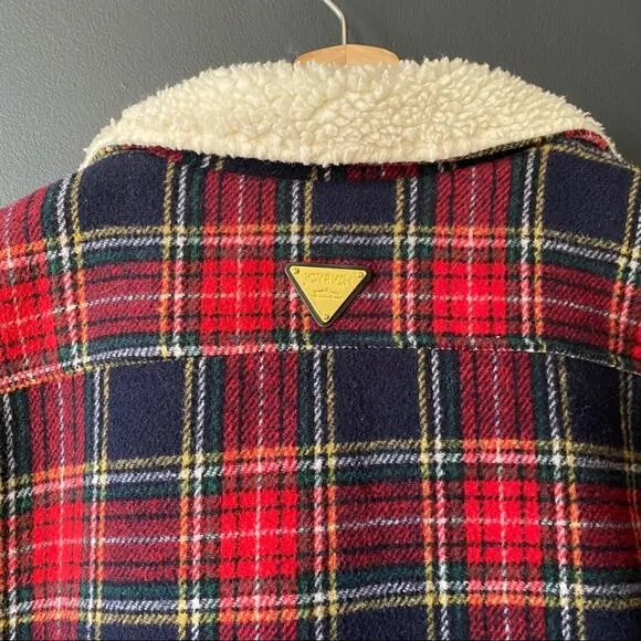 Joyrich Plaid Sherpa Wool Jacket Sz Medium