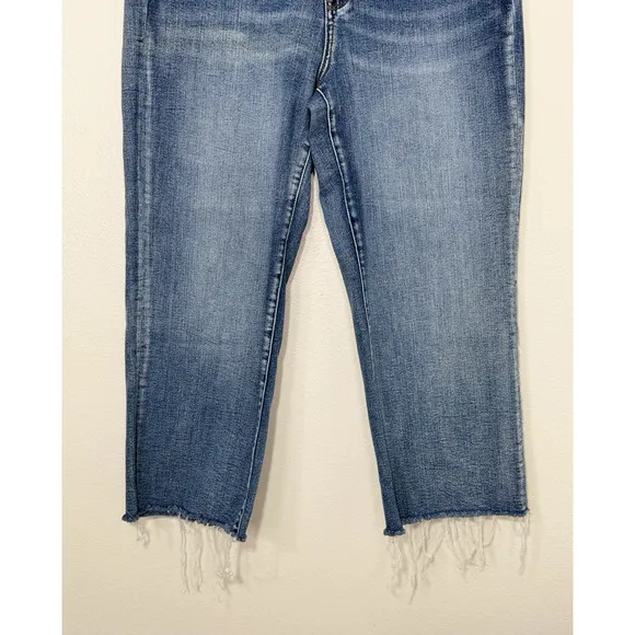 JUDY BLUE Wide Leg Cropped Jeans High Rise Raw Hem Baggy Womens 11/30