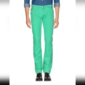 JUST CAVALLI DYED LIGHT GREEN STRAIGHT LEGGED PANTS SIZE 58 MENS RARE