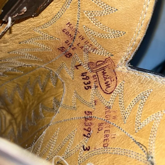 Justin Apache Bay Brown Y2K Leather Cowboy Boots SZ 5