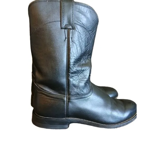 Justin Men's Black Leather Style 3133 Cowboy Western Boots. Sz 10 D #918