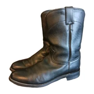 Justin Men's Black Leather Style 3133 Cowboy Western Boots. Sz 10 D #918