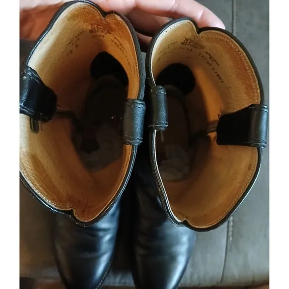Justin Men's Black Leather Style 3133 Cowboy Western Boots. Sz 10 D #918