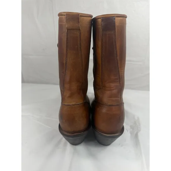 Justin USA L596 Leather Western Roper Kiltie Granny Packer BOOTS Women's 7.5 B