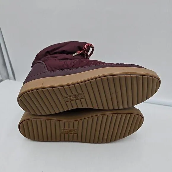 Kate Spade Cocoon Plum Pull On Warm Snow Boots Womens Size 10B NEW Fast Ship