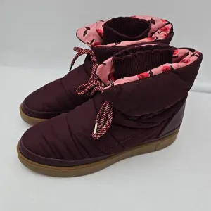 Kate Spade Cocoon Plum Pull On Warm Snow Boots Womens Size 10B NEW Fast Ship