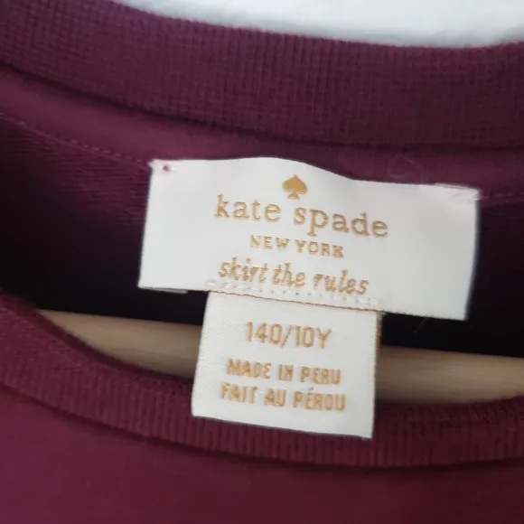 Kate Spade kid girl burgundy stripe dress size 10