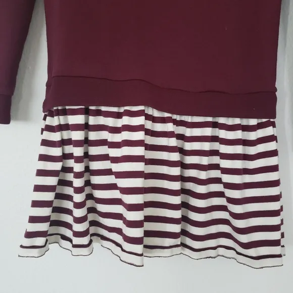 Kate Spade kid girl burgundy stripe dress size 10