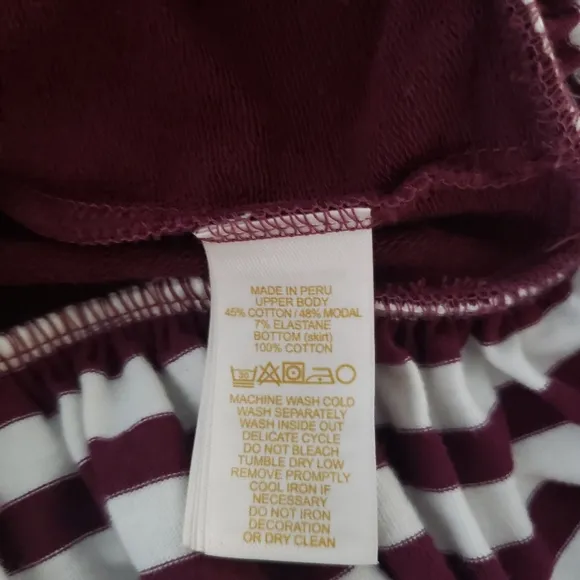 Kate Spade kid girl burgundy stripe dress size 10
