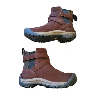 Keen Boots Woman's Size 5 Brown Suede Cross-Over Strap Slip-On NWOB JJ3295