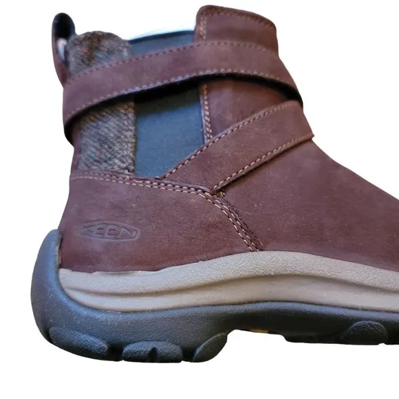 Keen Boots Woman's Size 5 Brown Suede Cross-Over Strap Slip-On NWOB JJ3295