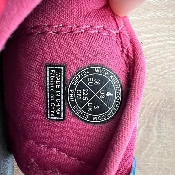 Keen Girl Big Kid Size 4 Woman 6 Pink Blue Gray Waterproof Sandals Hiking Shoe