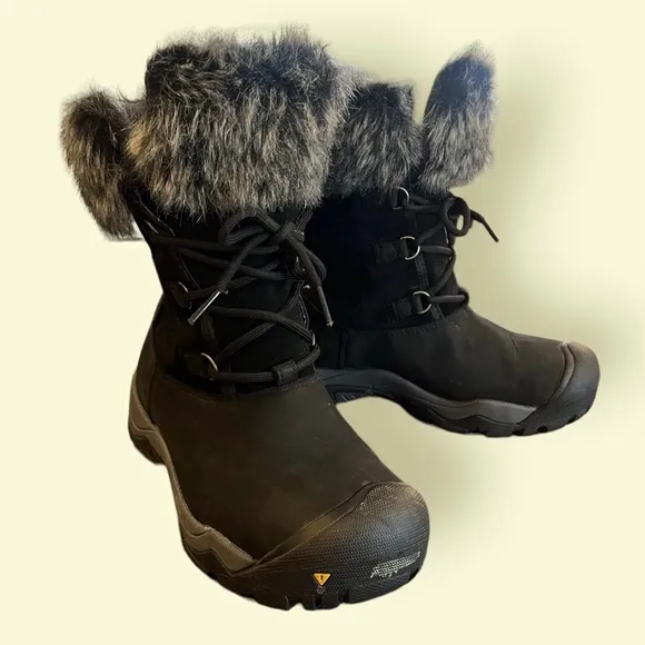 Keen Helena waterproof leather thermal insulated faux fur winter boots 8