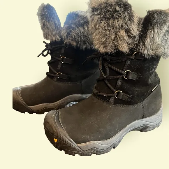 Keen Helena waterproof leather thermal insulated faux fur winter boots 8