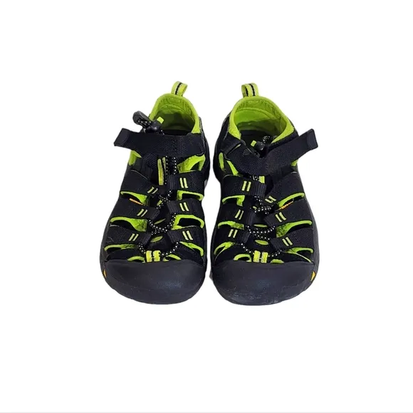 Keen Kids Newport H2 Little Boys Hiking Sandals In Black and Lime Size 1 Y