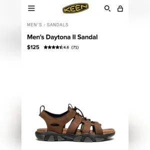 Keen Mens Daytona II  Leather Sandals 10.5 Brown Leather Waterproof Worn Once