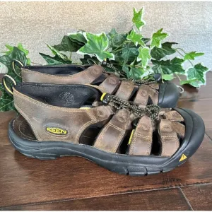 Keen Newport men's brown leather waterproof sandals size 12