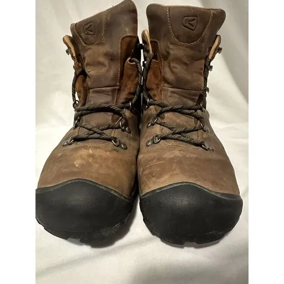 KEEN Pyrenees Waterproof Hiking Boots Men's‎ 14 Mid Brown Leather Ankle Boots