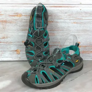 Keen Whisper Waterproof Sandals in grey/teal EUC