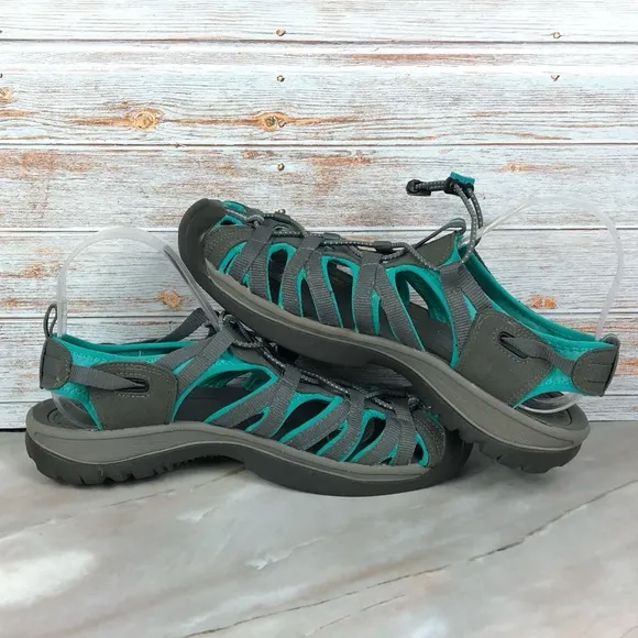 Keen Whisper Waterproof Sandals in grey/teal EUC