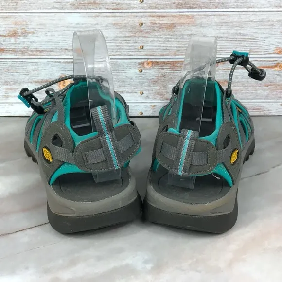 Keen Whisper Waterproof Sandals in grey/teal EUC