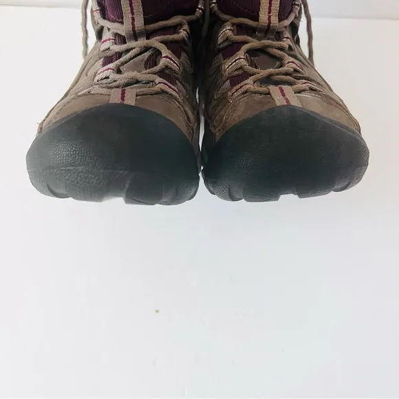 Keen Women’s Dry Targhee II Weatherproof Leather Hiking Boots SZ 7 Brown/Purple
