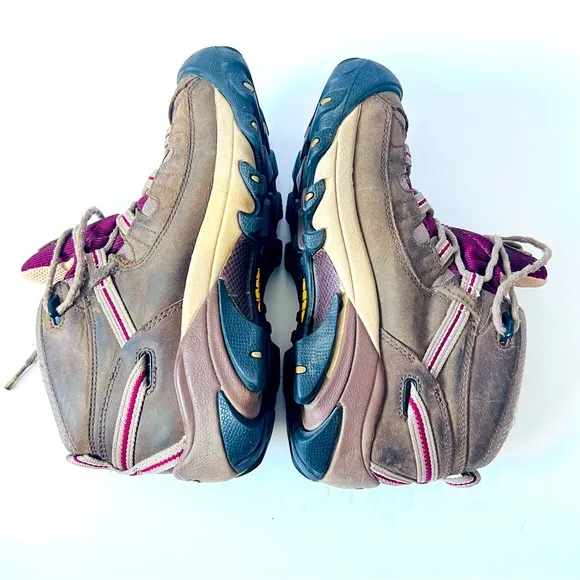 Keen Women’s Dry Targhee II Weatherproof Leather Hiking Boots SZ 7 Brown/Purple