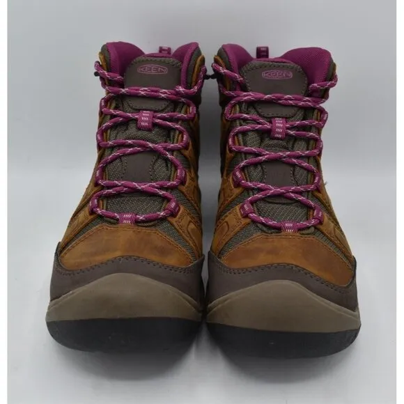 Keen Womens Size 7.5 Circadia Mid Boysenberry Leather Waterproof Hiking Boots