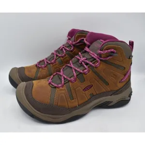 Keen Womens Size 7.5 Circadia Mid Boysenberry Leather Waterproof Hiking Boots