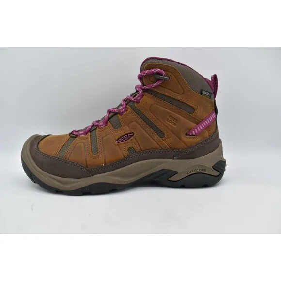 Keen Womens Size 7.5 Circadia Mid Boysenberry Leather Waterproof Hiking Boots