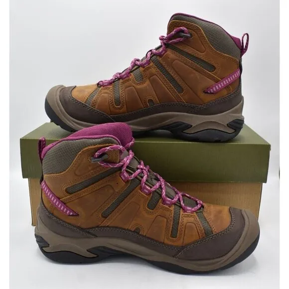 Keen Womens Size 7.5 Circadia Mid Boysenberry Leather Waterproof Hiking Boots