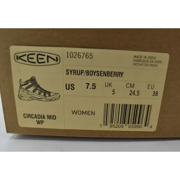 Keen Womens Size 7.5 Circadia Mid Boysenberry Leather Waterproof Hiking Boots